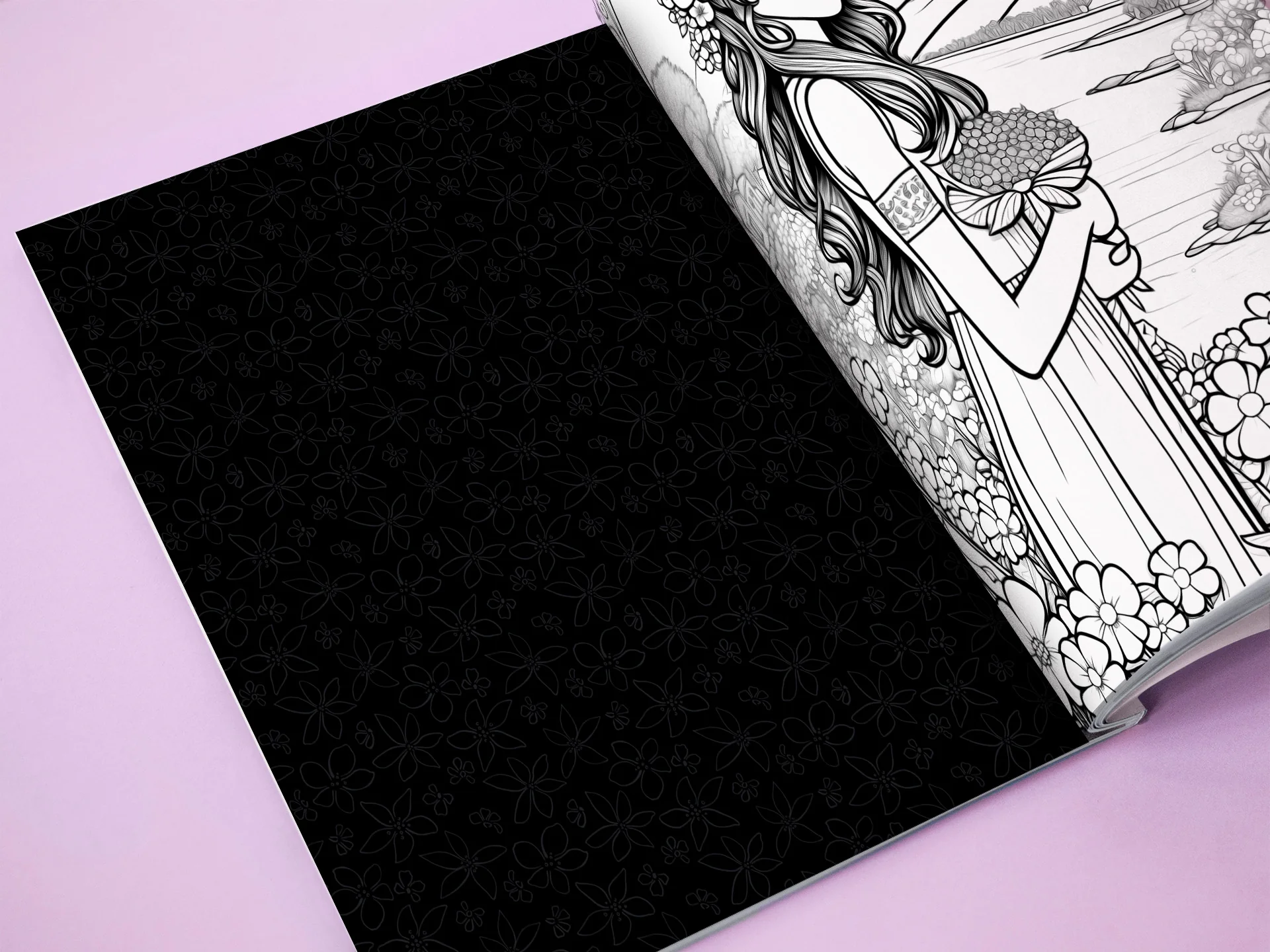 Ready to Be Colored – Floral Faces 2 detail image